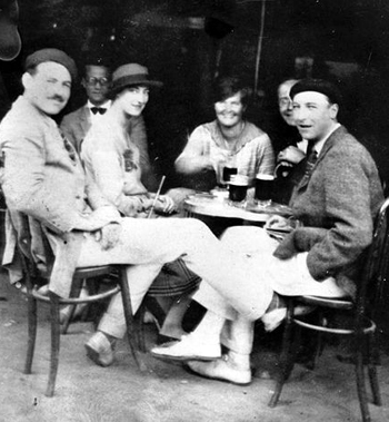 Ernest Hemingway (far left) in the 1920s.jpg